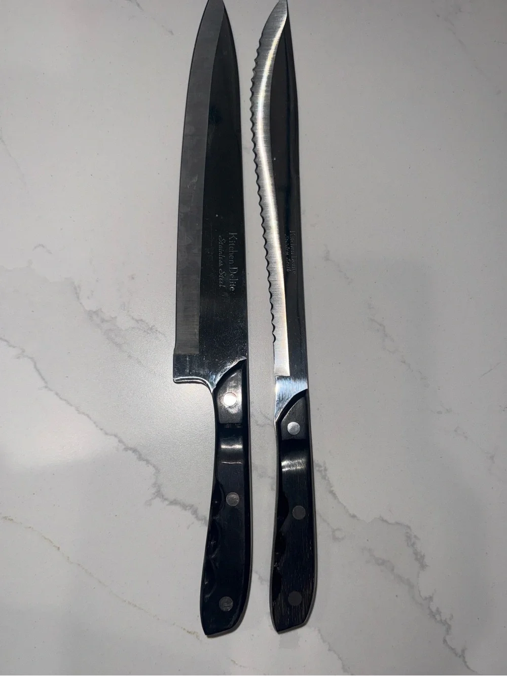 Japan kitchen Delite Black Chef and Bread Knife Set